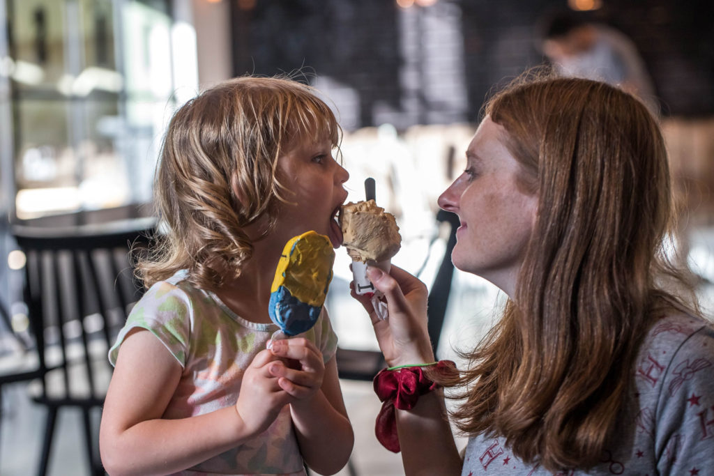 Olivia eating Ice cream at Lucciano's