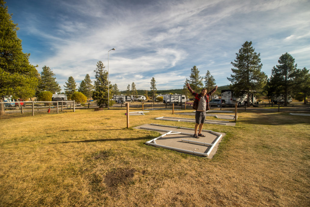 The mini golf course at the KOA West Gate Yellowstone