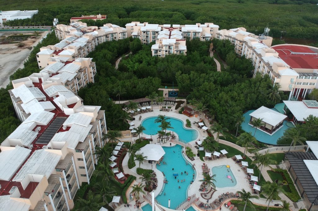 Drone shot of the Now Jade Riviera Resort | shot for a travel vlog
