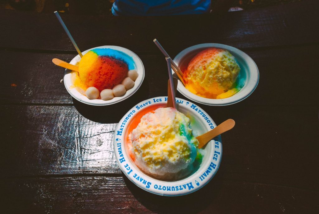 Hawaii shaved ice baby friendly food