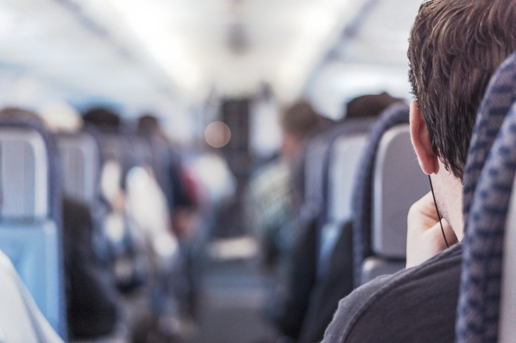 passenger waiting for inflight service