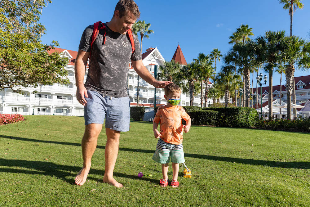 dad and son playing at Disney's Grand Floridian Resort
