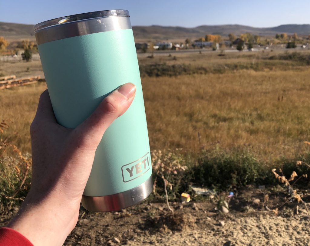 Yeti coffee mug at Rocky Mountain National Park