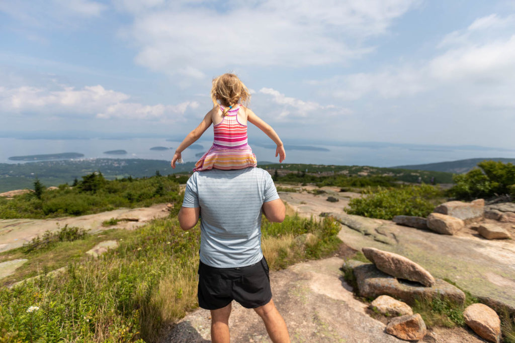 dad and daughter in Acadia National Park